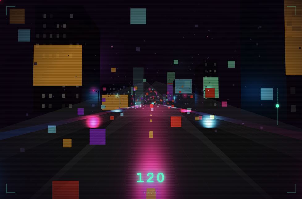 Night Drive, a playable neon road created by Jinx.
